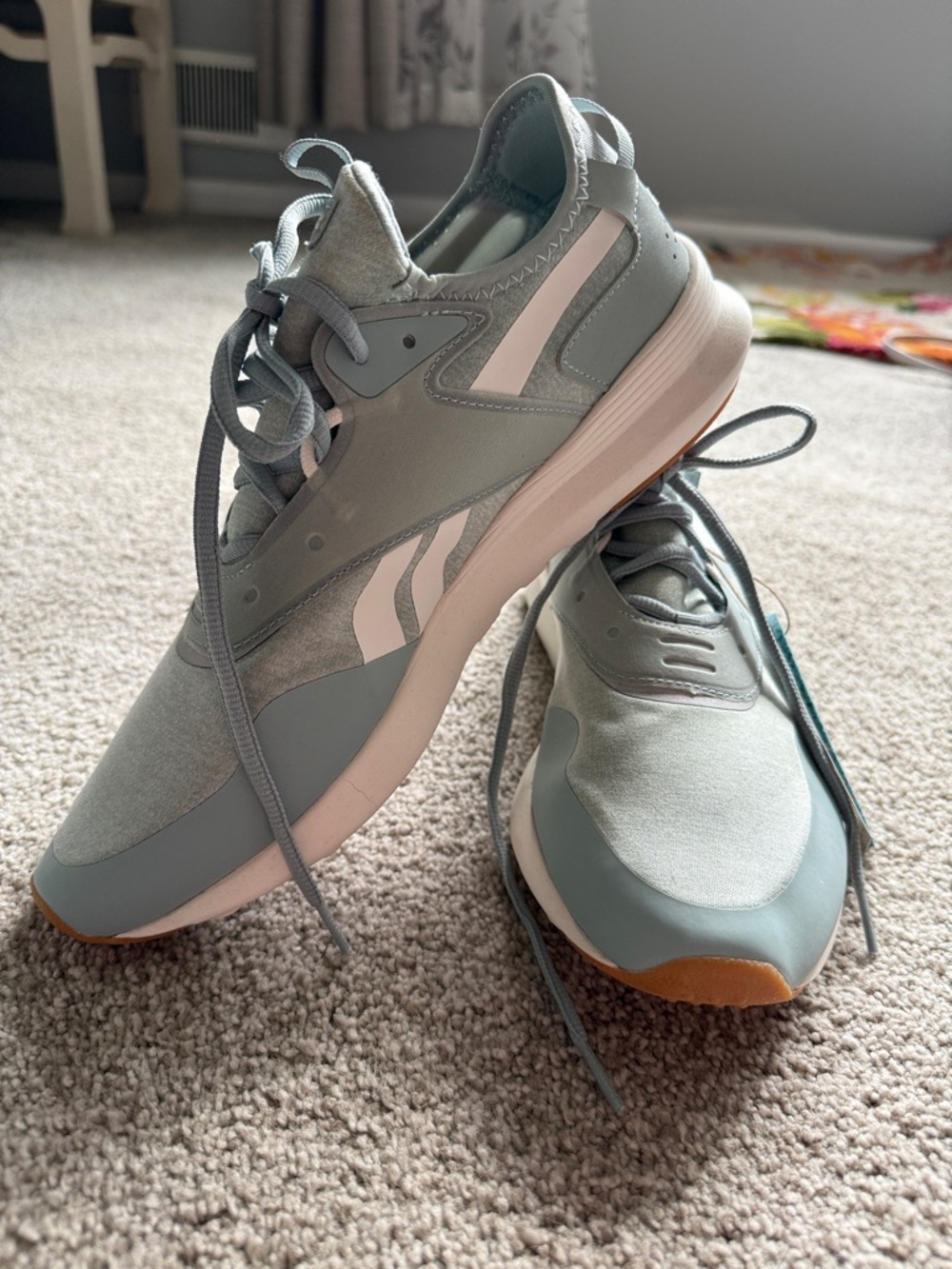 Reebok Light green and White Casual Athletic Sneakers